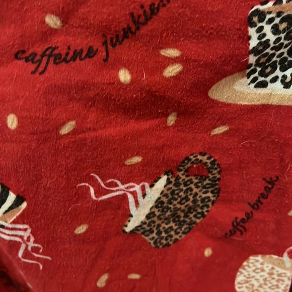 Red cheetah coffee cup Sleep pajama draw string pants - Picture 3 of 8